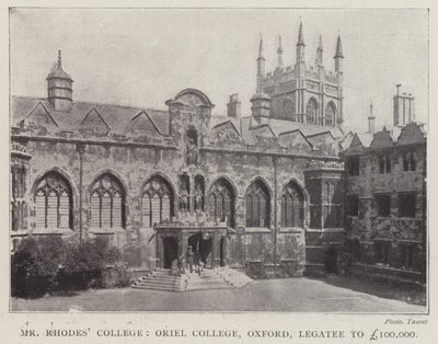 Het College van Meneer Rhodes, Oriel College, Oxford, Legataris van £100,000 door English Photographer
