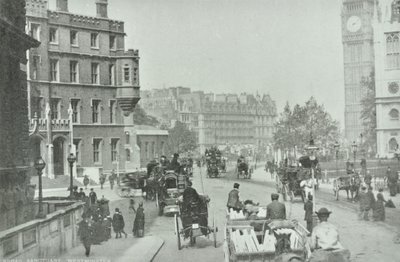 Parliament Square, Westminster: Broad Sanctuary richting Parliament Square, 1896 door English Photographer