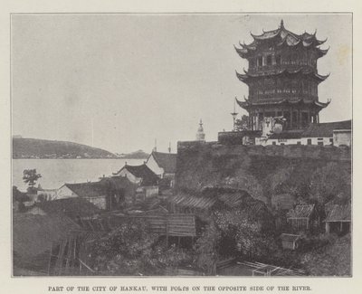 Deel van de stad Hankau, met forten aan de overkant van de rivier door English Photographer