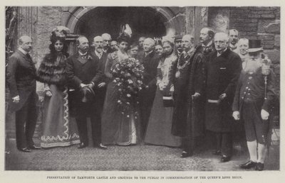 Overdracht van Tamworth Castle en gronden aan het publiek ter herdenking van het lange bewind van de koningin, 27 mei 1899 door English Photographer