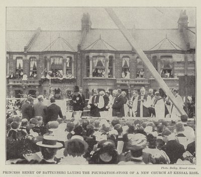 Prinses Henry van Battenberg legt de eerste steen van een nieuwe kerk in Kensal Rise door English Photographer