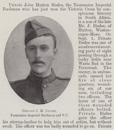 Soldaat J H Bisdee, Tasmanian Imperial Bushman en VC door English Photographer