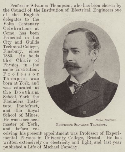 Professor Silvanus Thompson door English Photographer