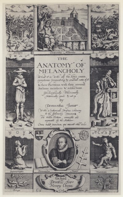 R Burton, De anatomie van melancholie, Derde editie, J Lichfield voor H Cripps, Oxford 1628 door English Photographer