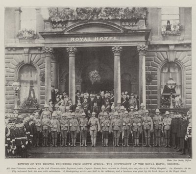 Terugkeer van de Bristol Engineers uit Zuid-Afrika, het contingent in het Royal Hotel, Bristol door English Photographer