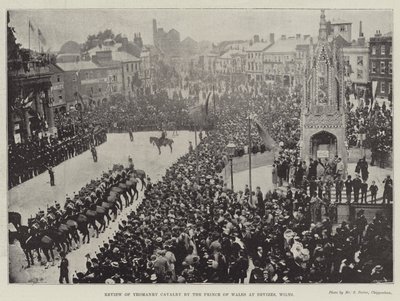 Review van Yeomanry Cavalry door de prins van Wales in Devizes, Wilts door English Photographer
