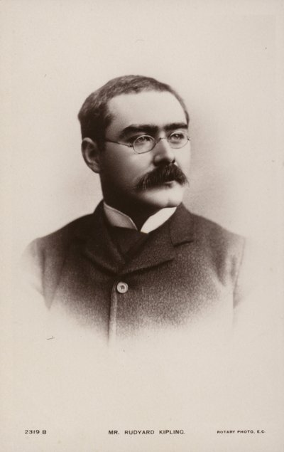 Rudyard Kipling (1865-1936), Engelse schrijver van korte verhalen, dichter en romanschrijver door English Photographer