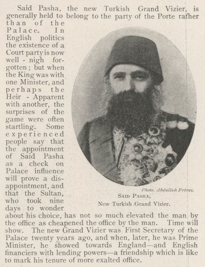 Said Pasha, nieuwe Turkse grootvizier door English Photographer