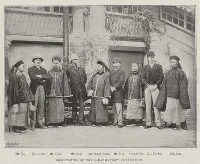 Ondertekenaars van de Sikkim-Tibet Conventie door English Photographer