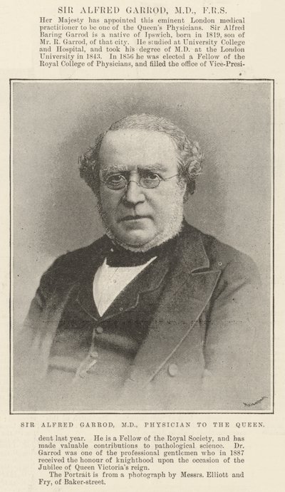 Sir Alfred Garrod door English Photographer