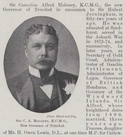 Sir C A Moloney, KCMG, nieuwe gouverneur van Trinidad door English Photographer