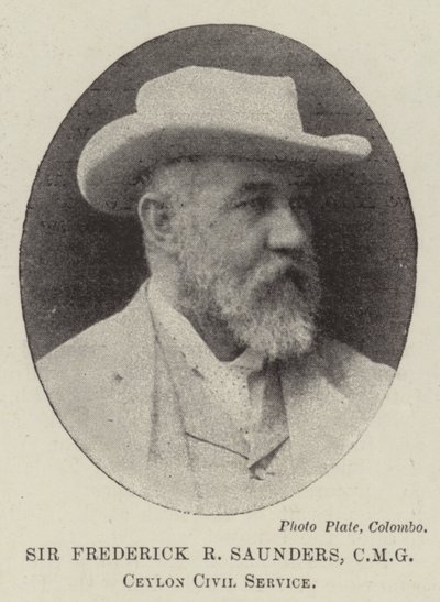 Sir Frederick R. Saunders, CMG, Ceylon Civil Service door English Photographer