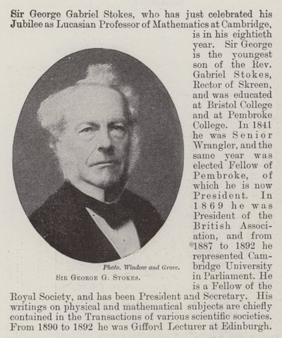 Sir George G Stokes door English Photographer