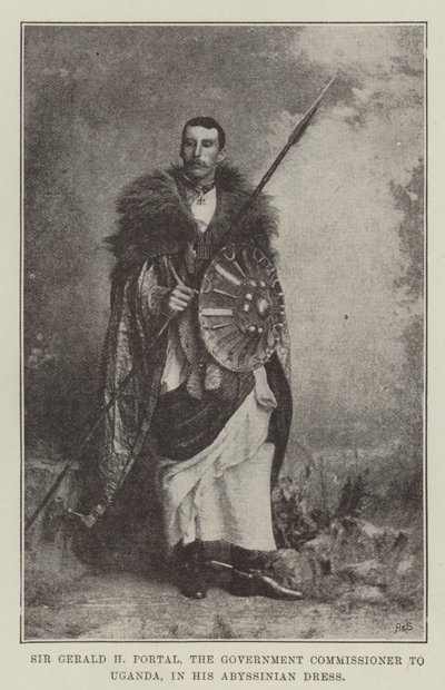 Sir Gerald H Portal, de regeringscommissaris naar Oeganda, in zijn Abessijnse kleding door English Photographer