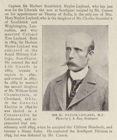 Sir H Naylor Leyland, MP door English Photographer