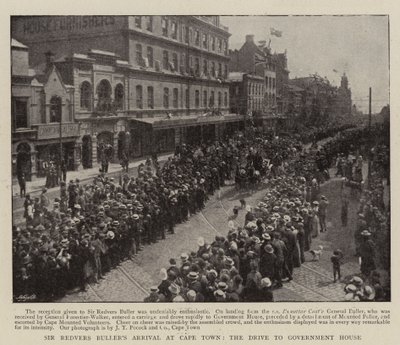 De Aankomst van Sir Redvers Buller in Kaapstad, de Rit naar het Regeringshuis door English Photographer