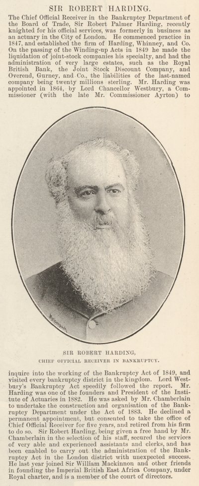 Sir Robert Harding, hoofdambtenaar in faillissement door English Photographer