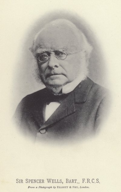 Sir Spencer Wells, baronet, FRCS (z/w foto) door English Photographer