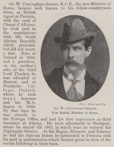 Sir W Conyngham Greene, nieuwe Britse minister in Bern door English Photographer