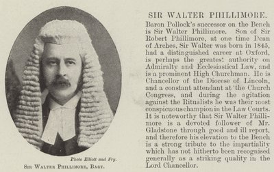 Sir Walter Phillimore, Baronet door English Photographer