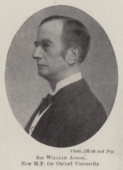 Sir William Anson, nieuw parlementslid voor de Universiteit van Oxford door English Photographer