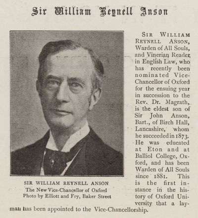 Sir William Reynell Anson door English Photographer