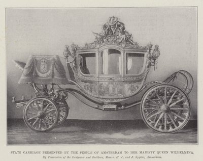 Staatskoets geschonken door de Mensen van Amsterdam aan Hare Majesteit Koningin Wilhelmina door English Photographer