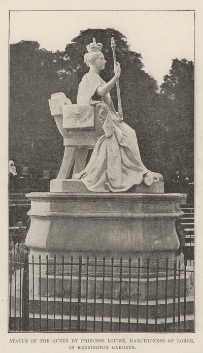 Standbeeld van de Koningin door Prinses Louise, Markiezin van Lorne, in Kensington Gardens door English Photographer