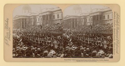 Stereografische afdruk van het diamanten jubileum van koningin Victoria door English Photographer
