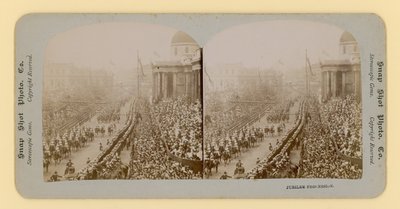 Stereoscopische afdruk van het diamanten jubileum van koningin Victoria, 28 juni 1897 door English Photographer