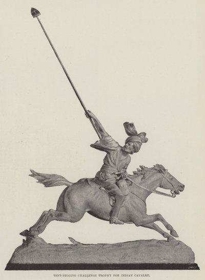 Tent-Pegging Uitdagingstrofee voor Indiase Cavalerie door English Photographer