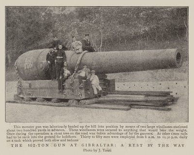 Het 102-tons kanon in Gibraltar, een rustpauze onderweg door English Photographer
