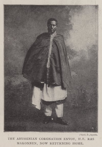 De Abessijnse kroningsgezant, HE Ras Makonnen, nu terug naar huis, 1902 door English Photographer