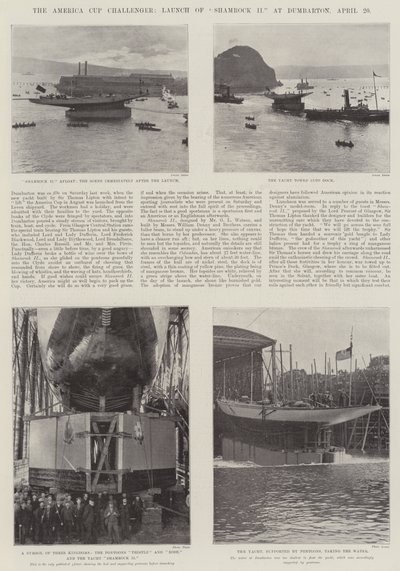 De America Cup-uitdager, tewaterlating van Shamrock II in Dumbarton, 20 april door English Photographer