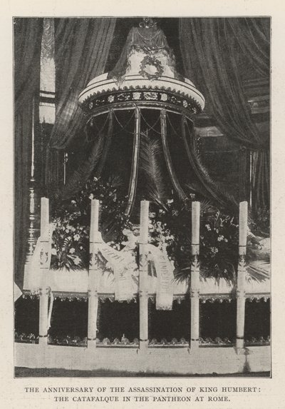 De Herdenking van de Moord op Koning Humbert, de Catafalque in het Pantheon in Rome door English Photographer