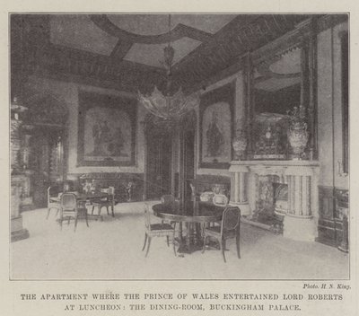Het appartement waar de Prins van Wales Lord Roberts ontving voor de lunch, de eetkamer, Buckingham Palace door English Photographer