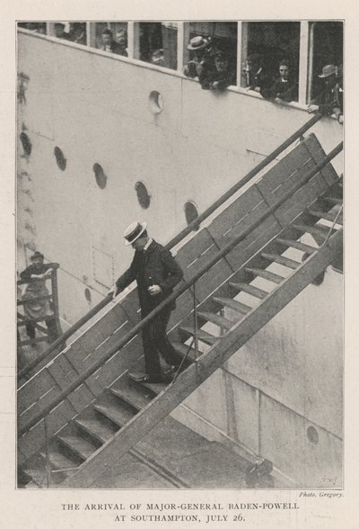 De Aankomst van Generaal-Majoor Baden-Powell in Southampton, 26 Juli door English Photographer