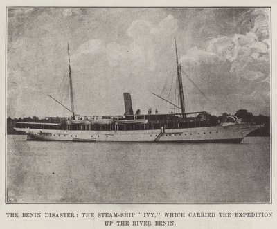 De Benin-ramp, het stoomschip Ivy, dat de expeditie de Benin-rivier op bracht door English Photographer