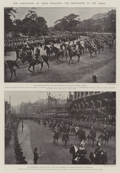 De Kroning van Hunne Majesteiten, de Processie naar de Abdij door English Photographer