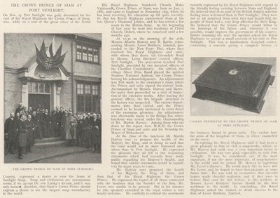 De kroonprins van Siam in Port Sunlight door English Photographer