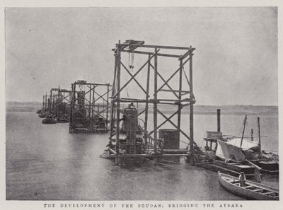 De ontwikkeling van Soedan, de Atbara overbruggen door English Photographer