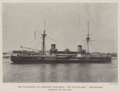 Het afdanken van verouderde oorlogsschepen, het slagschip Inflexible, binnenkort te koop door English Photographer