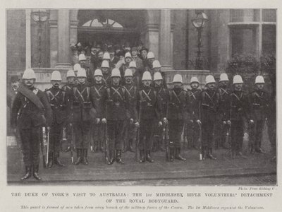 Het bezoek van de hertog van York aan Australië, het 1e Middlesex Rifle Volunteers detachement van de koninklijke lijfwacht door English Photographer