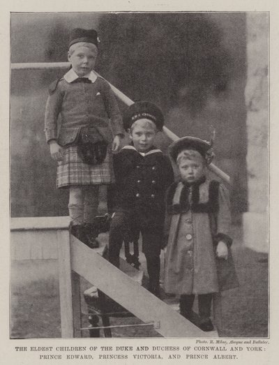 De Oudste Kinderen van de Hertog en Hertogin van Cornwall en York, Prins Edward, Prinses Victoria en Prins Albert door English Photographer