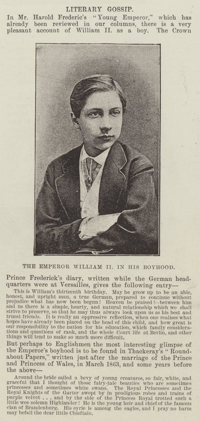 Keizer Wilhelm II in zijn Jeugd door English Photographer