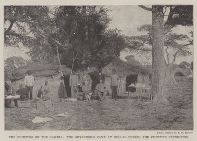 De Gevechten aan de Gambia, het Kamp van de Gouverneur bij Bullal tijdens de Strafexpeditie door English Photographer