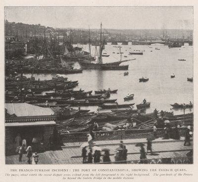 Het Frans-Turkse Incident, de Haven van Constantinopel, met de Franse Kades door English Photographer