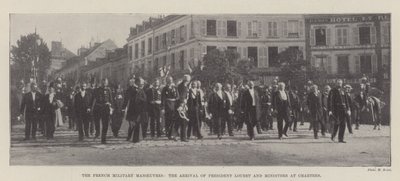De Franse militaire manoeuvres, de aankomst van president Loubet en ministers in Chartres door English Photographer