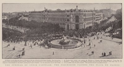 De begrafenis van Senor Castelar, de processie die de Plaza de Madrid passeert door English Photographer