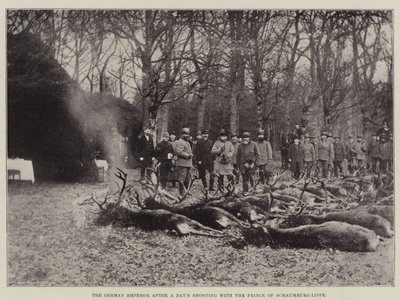 De Duitse keizer na een dag jagen met de prins van Schaumburg-Lippe door English Photographer